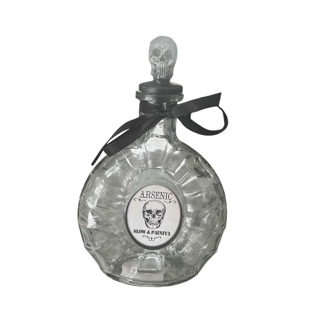 New Halloween Decorations Decor Glass Skeleton Bottle Decanter Slow & Painful